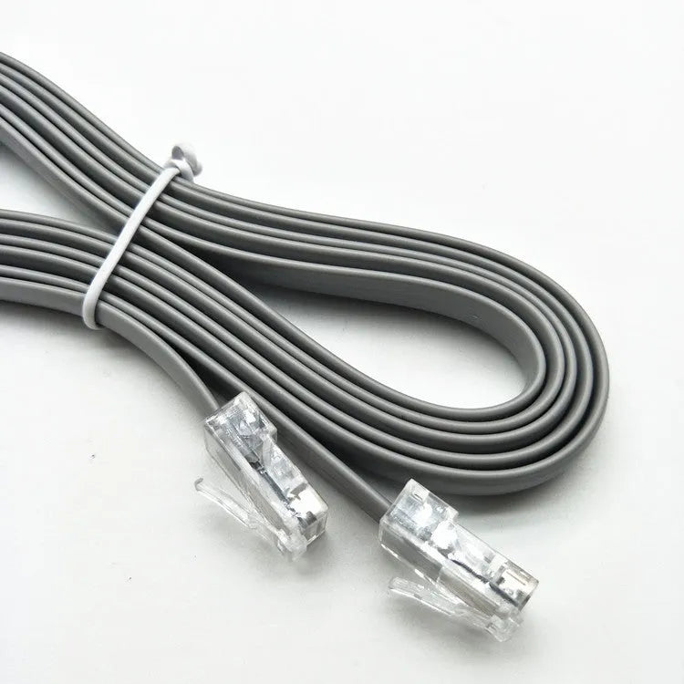 Silver gray CAT6 Ethernet network cable with RJ45 connectors, 2 metres long
