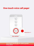 White emergency alert system with one buzzer unit and three wireless call buttons for elderly care
