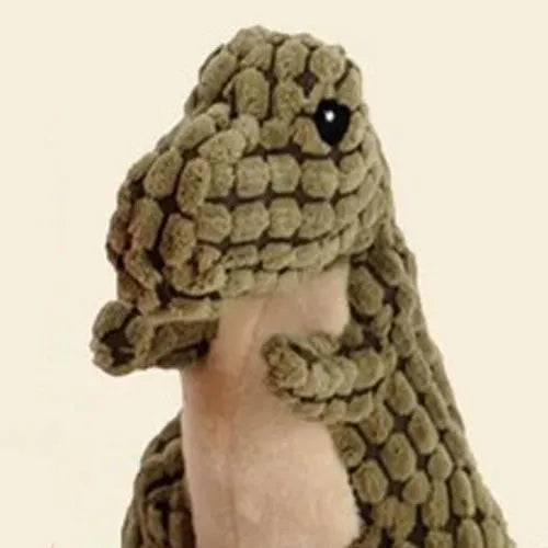 Sound-making bite-resistant dog chew toy in grey, green or orange for puppies and large breeds