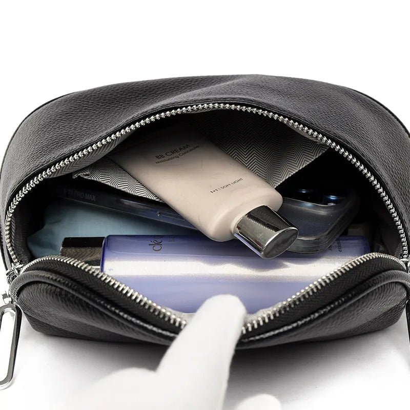 Women's soft PU leather messenger bag with saddle shape and crossbody strap in black, white or green colour options