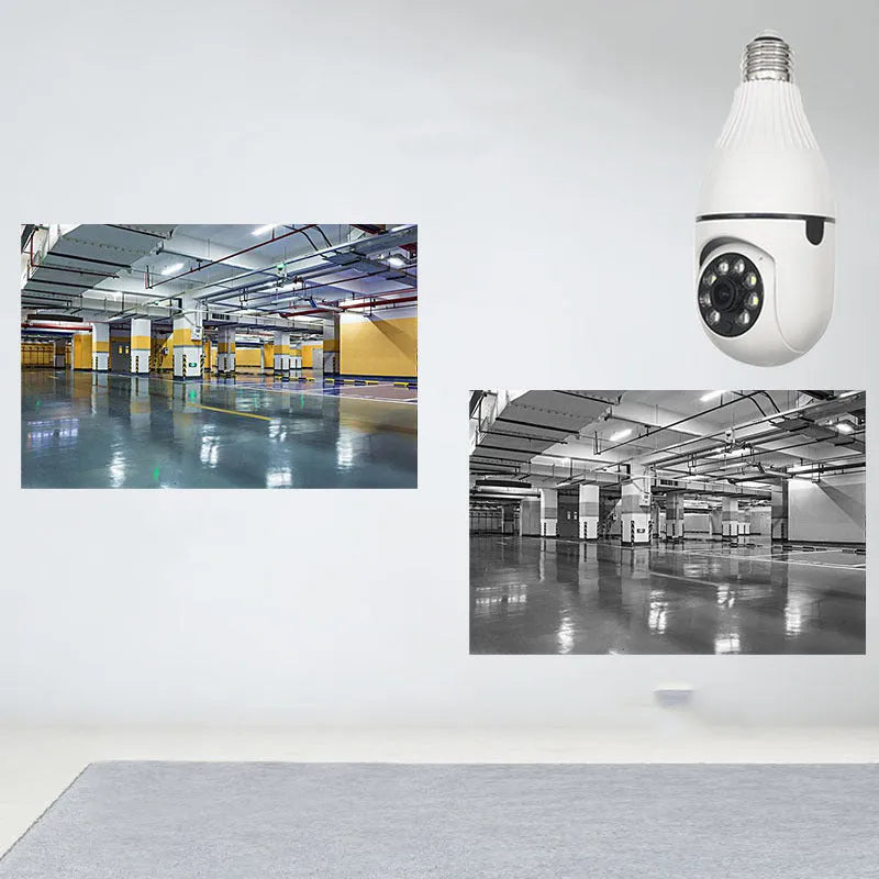 Wireless indoor security camera with wide-angle lens and full-colour night vision capability