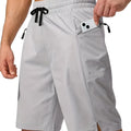 Men's solid colour quick-drying polyester beach shorts in straight cut