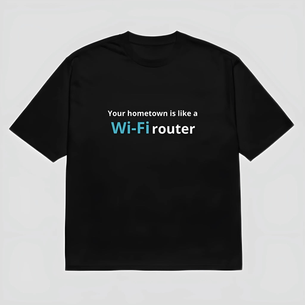 Men's black loose fit t-shirt with 3D digital printed cartoon pattern design on front