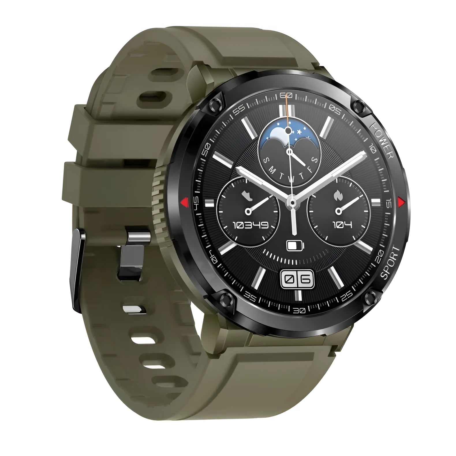 T30 smart watch with 52mm display showing heart rate monitoring interface