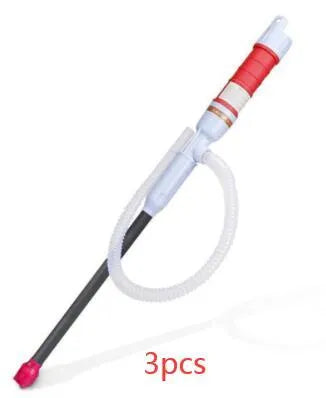 Blue manual hand siphon pump for transferring car truck fuel petrol diesel oil water