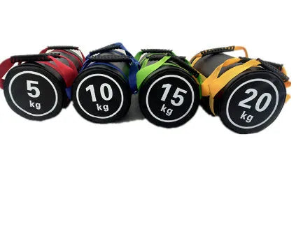 Flat white PVC fitness sandbag training weight for strength conditioning