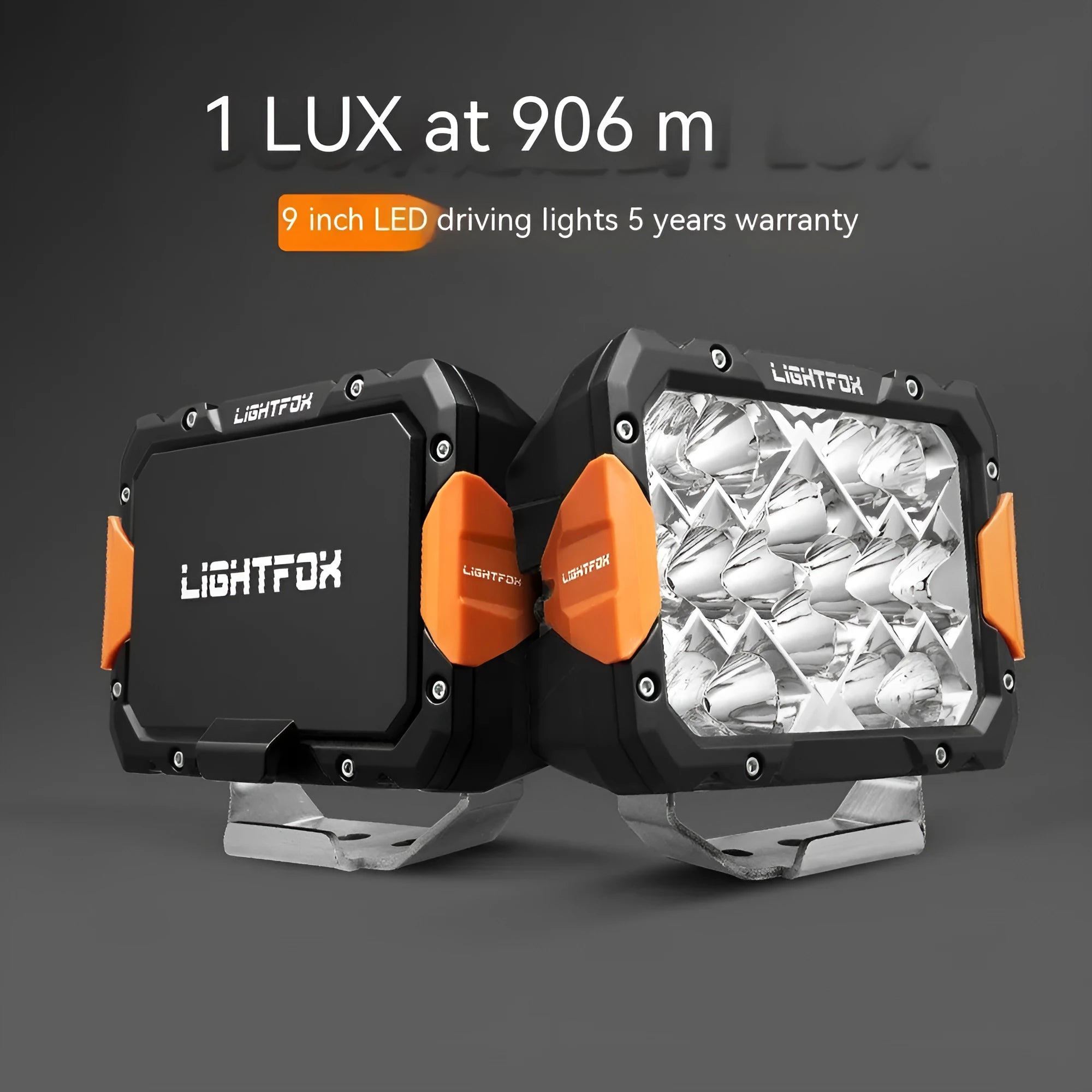 Black aluminium LED front bumper lights for off-road vehicle universal retrofit