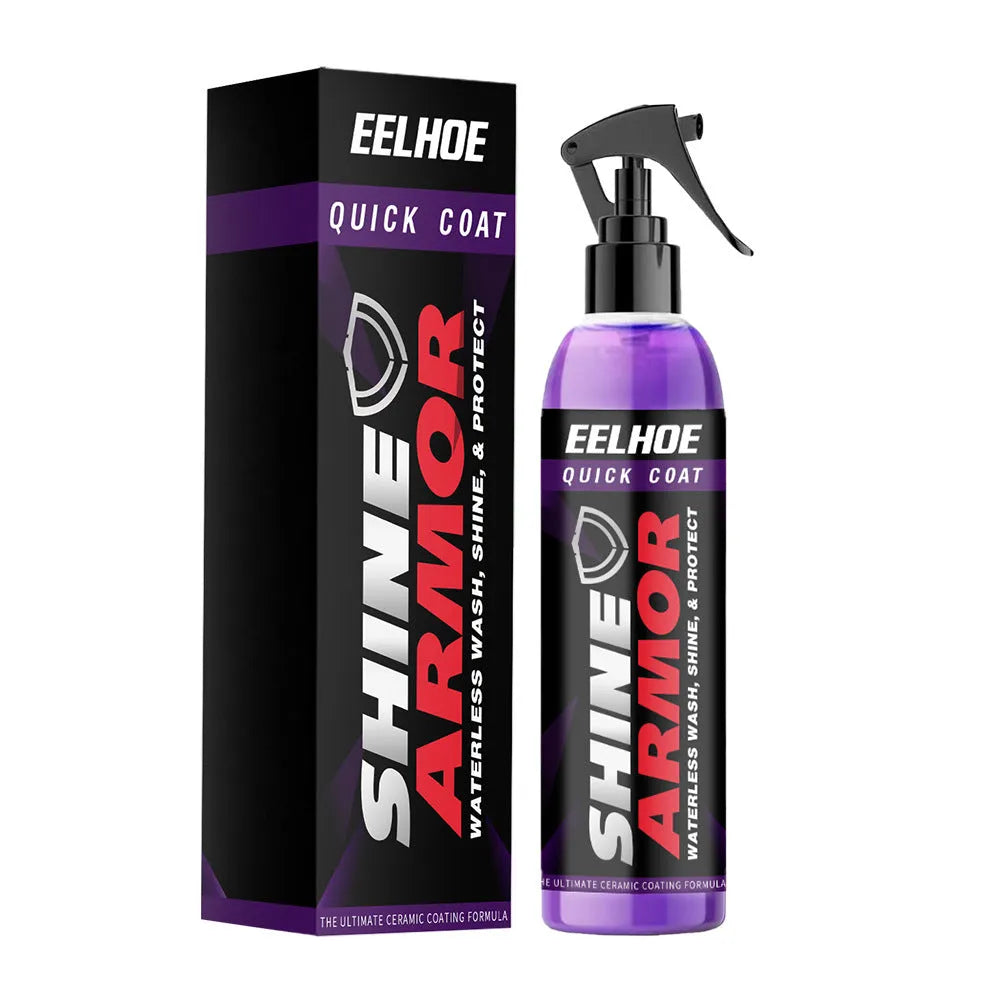 Purple car coating spray bottle with microplated crystal formulation for automotive protection