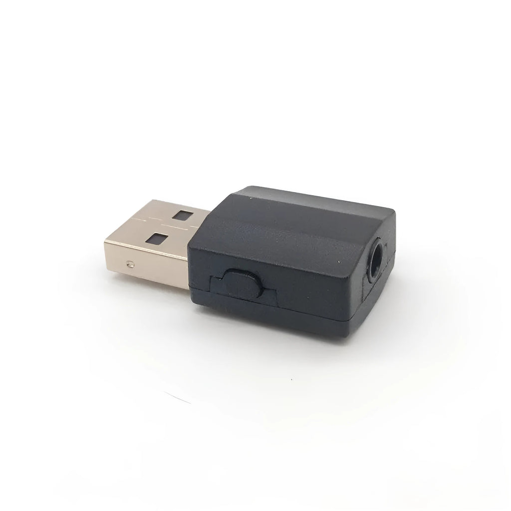 KHTD BT600 Bluetooth 5.0 USB audio transmitter receiver combo in black, plug-and-play design