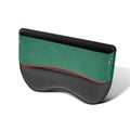 Leather car seat storage box in available colours mounted on vehicle passenger seat
