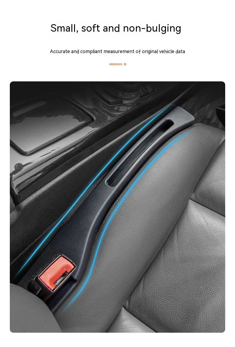 Waterproof plastic car seat gap storage box with handle between vehicle seats