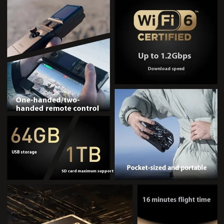 Outdoor travel AI smart camera with HD 8K anti-shake aerial photography in official standard colour