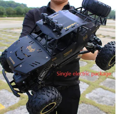Black and silver 4WD remote control off-road climbing car with 2.4G wireless controller