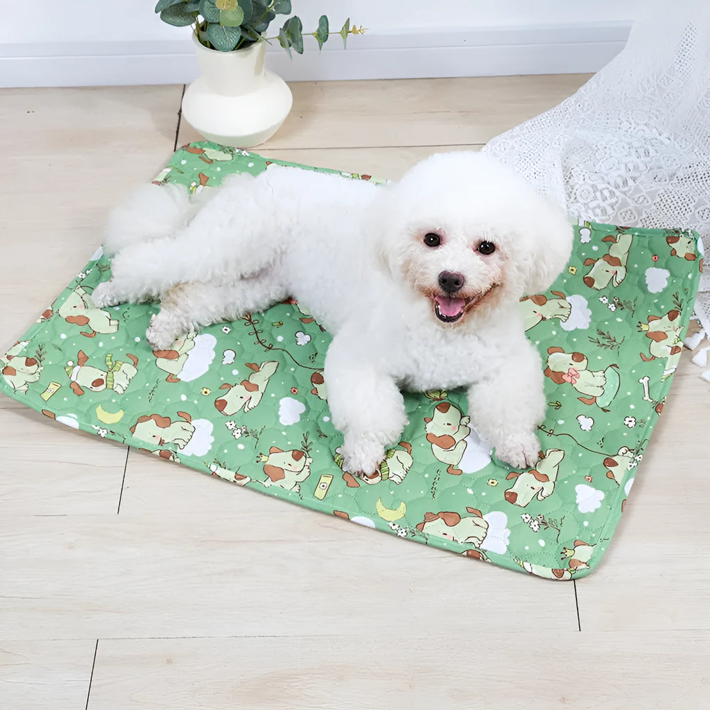 Reusable washable pet urine pad with animal pattern and waterproof backing