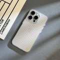Semi-transparent frosted corrugated silicone phone case in black wave grain pattern for iPhone