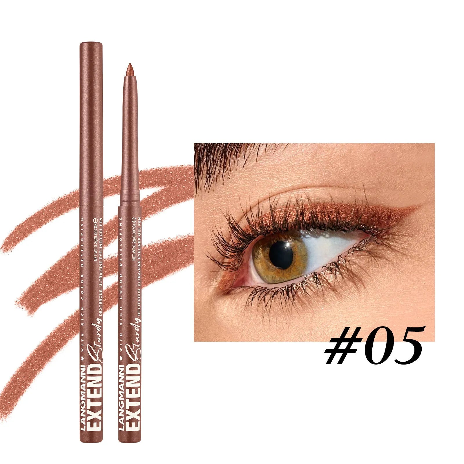 12 colourful gel glitter eyeliner pencils in matte, glitter, metallic and pearl effects