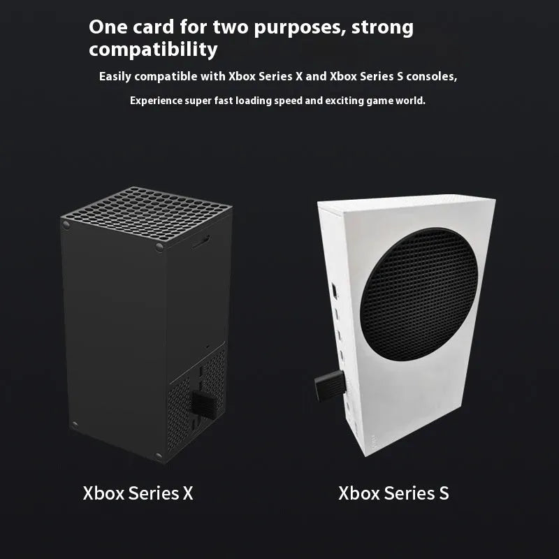 Aluminium Xbox Series X S hard drive switching box with CFexpress to M.2 SSD interface and screwdriver.