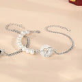 925 sterling silver couple bracelet with Chinese zodiac snake design and obsidian pearls