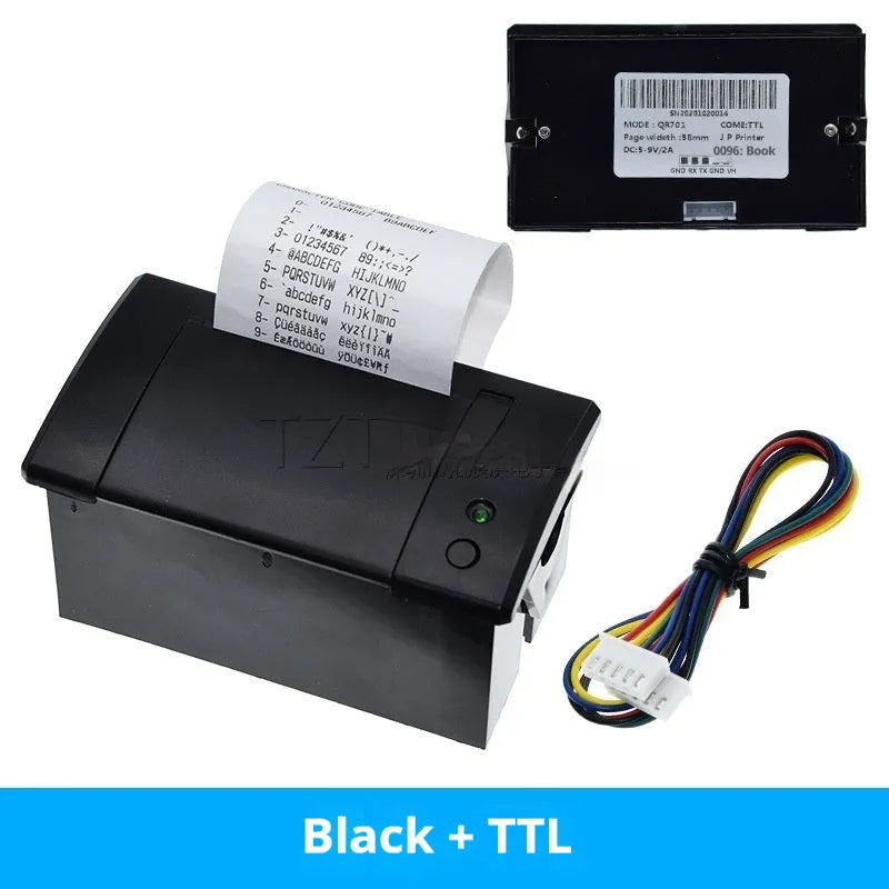 Embedded black thermal printer with serial port connection for single chip microcomputer