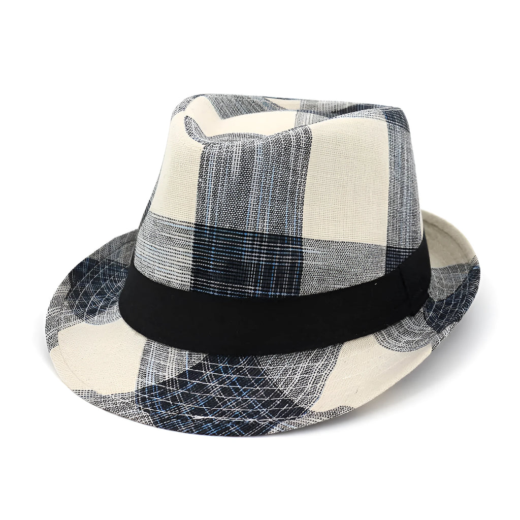 Blue polyester sun hat with bell crown design for outdoor travel sun protection
