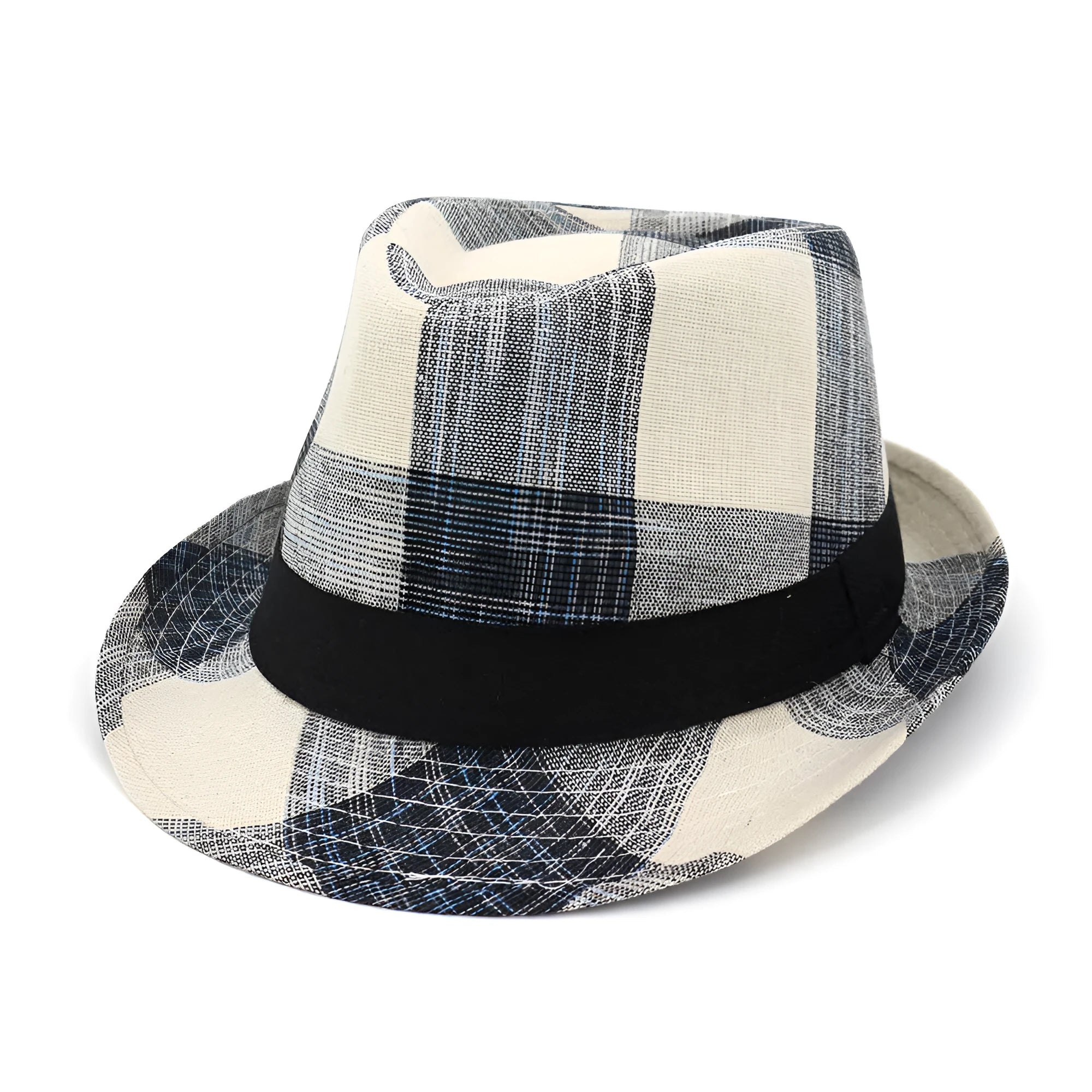 Blue polyester sun hat with bell crown design for outdoor travel sun protection