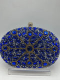 Personalized banquet women's handbag in gold with rhinestones and metal hardware, 20x15x5cm retro evening clutch