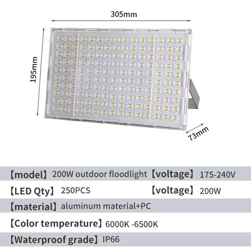 LED floodlight outdoor waterproof ultra bright for industrial workshop or courtyard