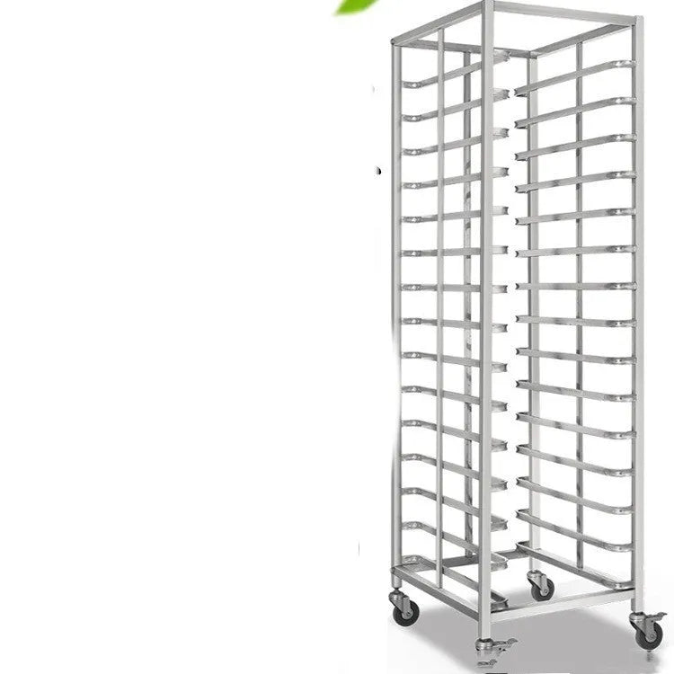 Stainless steel baking tray rack with six layers for 40x60cm commercial trays.