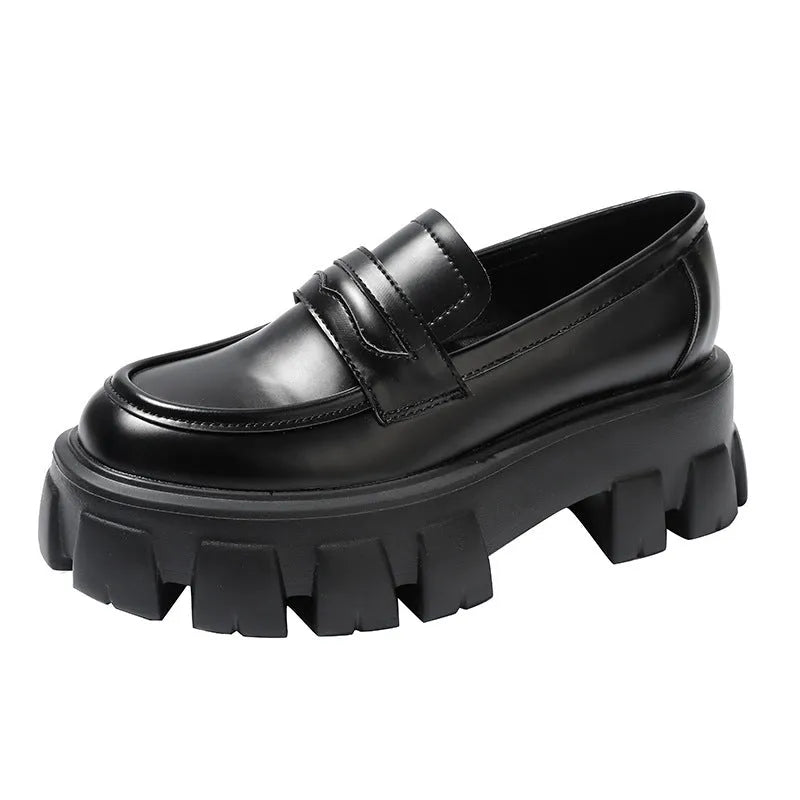 British style wide fit loafers for men and women in either matte or glossy patent leather.