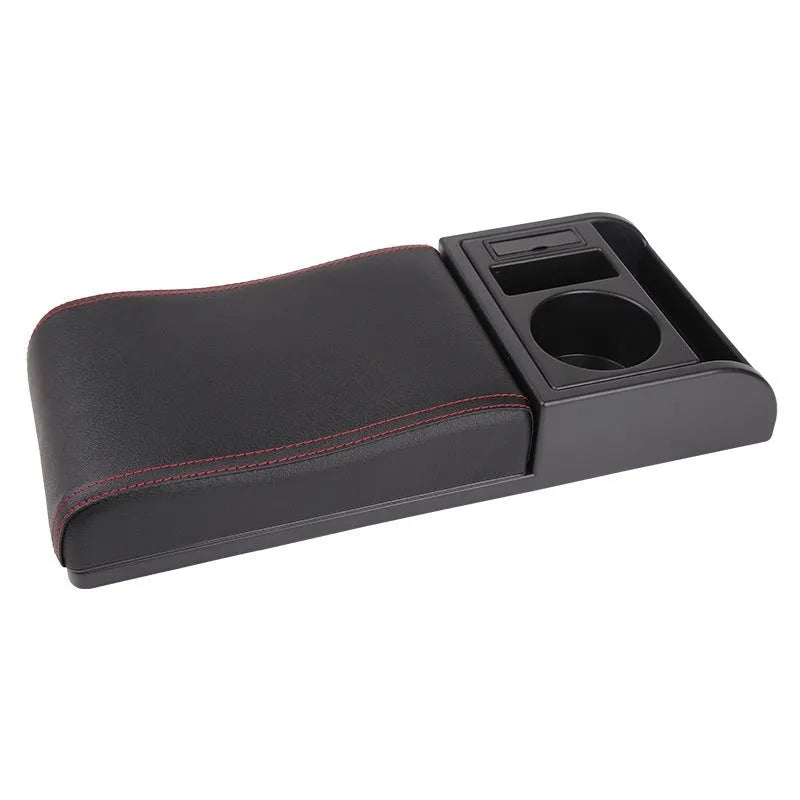 Universal car armrest box cover in plastic with height increase function