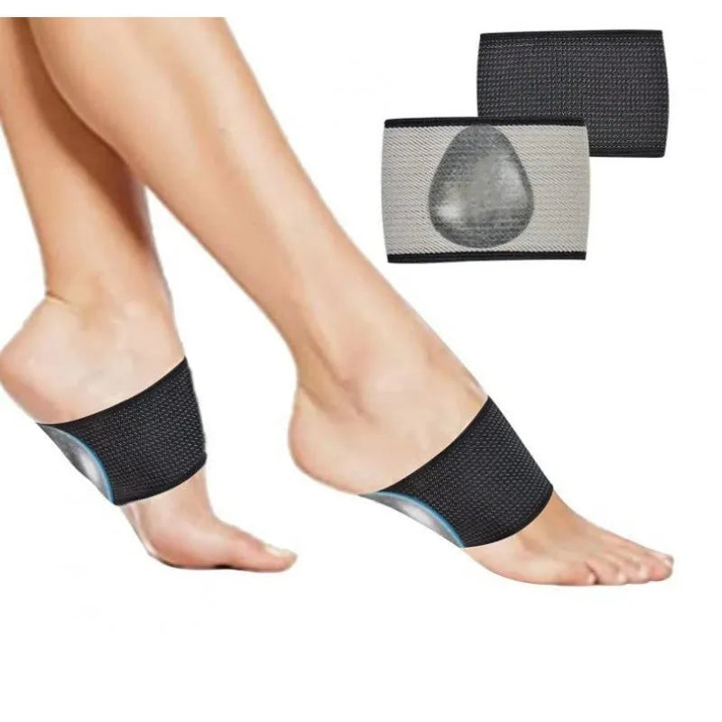 Flat foot elastic arch support bandage with heart style foot pad for men and women