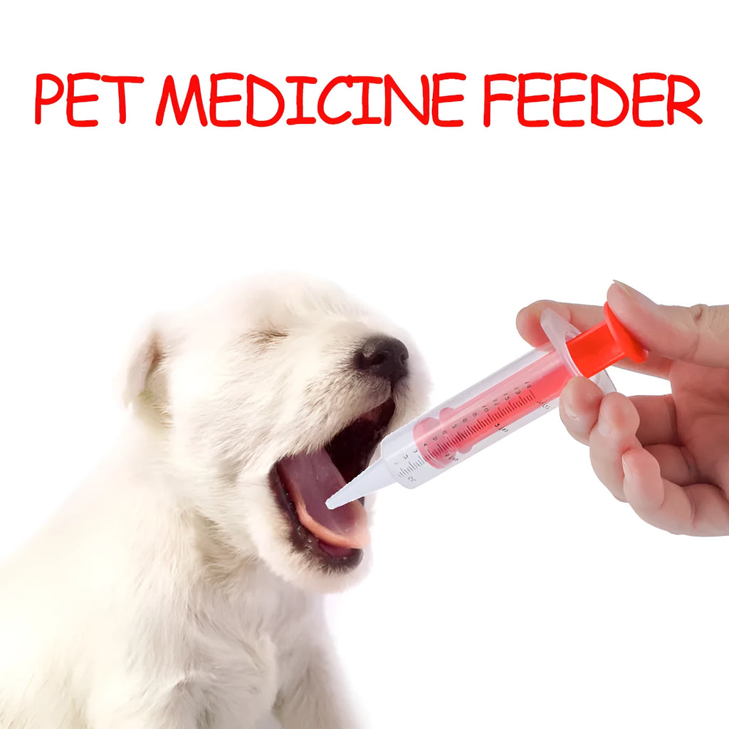 Two pet pill shooters with soft silicone tips for administering medication to cats and dogs