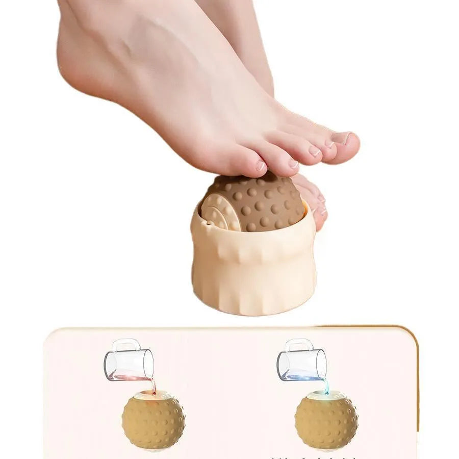 Massage ball set for cold and hot compress therapy in oil fruit green and caramel mocha colours