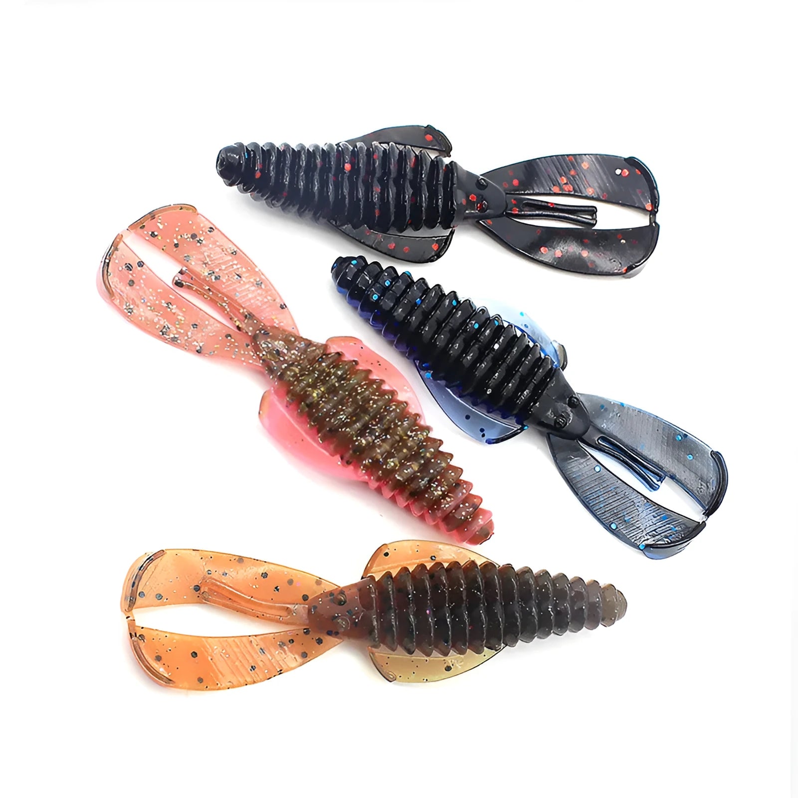 8cm soft bait fishing lure in PVC material with colour variations for freshwater predator angling