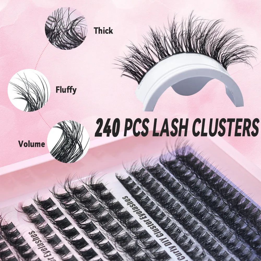 Large capacity false eyelashes box containing mixed messy style lashes with storage dimensions 13.7cm wide