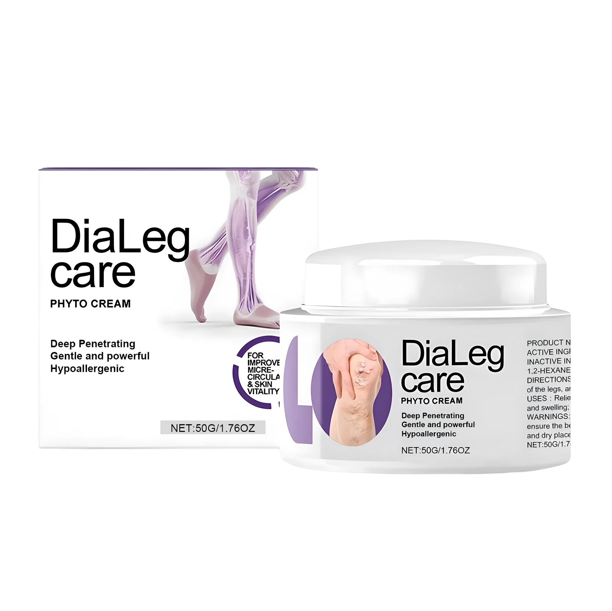 A 50g tube of varicose vein care cream with mint leaves and shea butter.