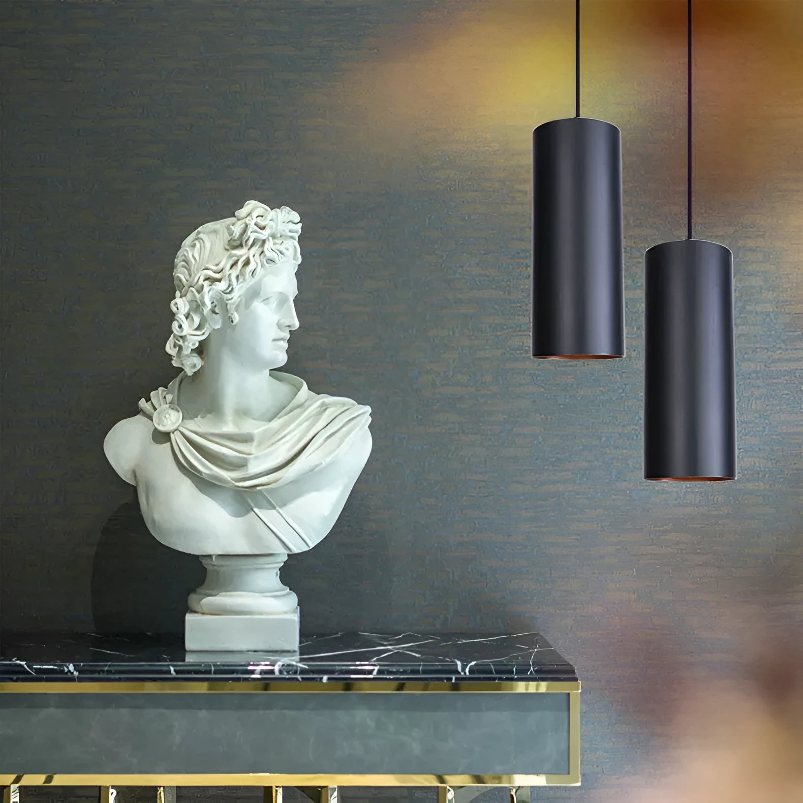 Retro iron art chandelier ceiling light in matte black with adjustable cord length