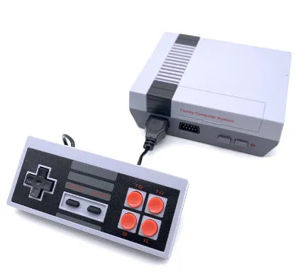 8-bit NES retro game console with two controllers showing FC NES 620 design