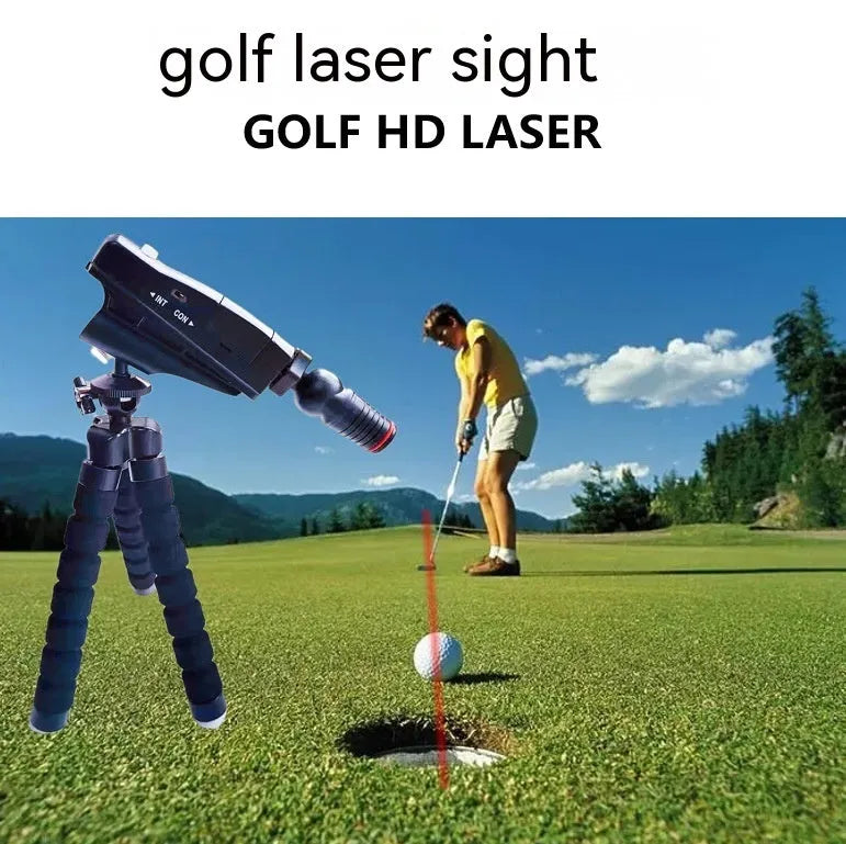 Golf putter laser aiming instrument for putting practice with tripod mount and storage box