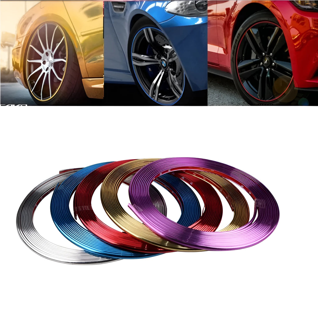 Electroplated purple PVC wheel hub trim roll for car wheel protection and decoration