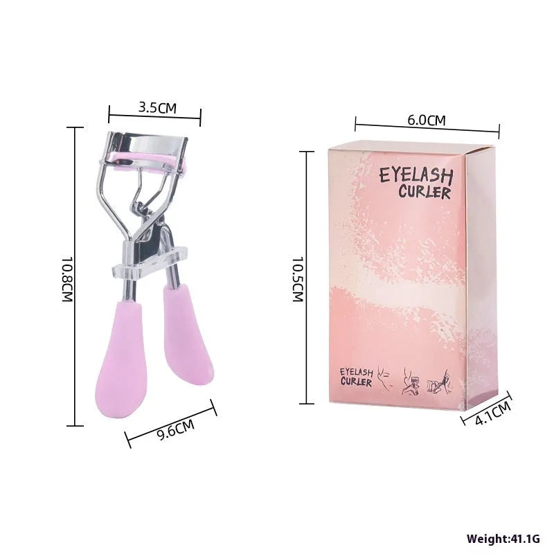 A4 with comb eyelash curler in black with ribbon comb detail, carbon steel and ABS construction