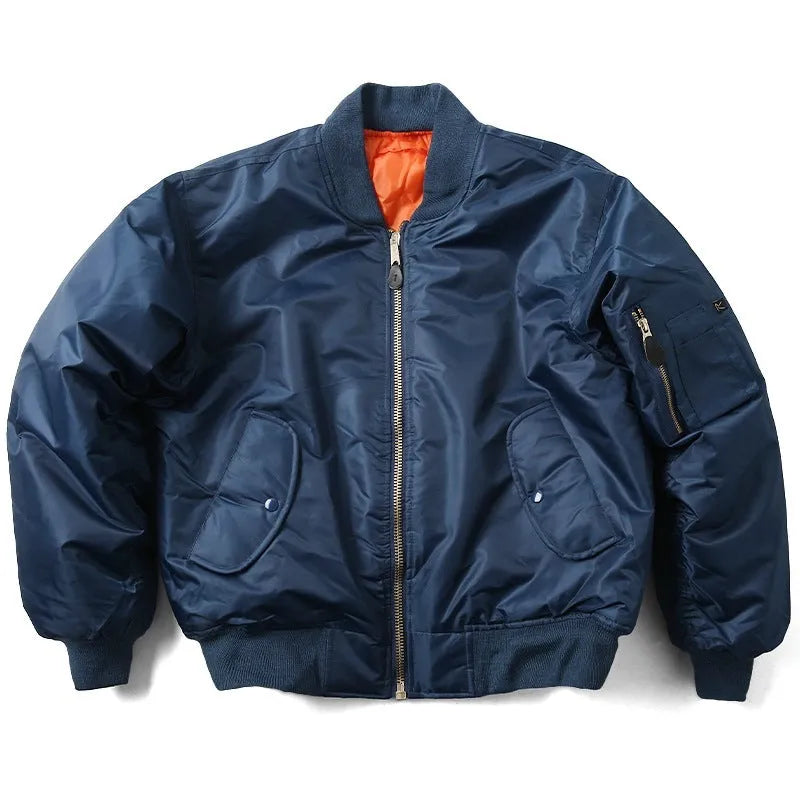 Men's American workwear pilot cotton-padded jacket in loose fit with double-sided nylon construction