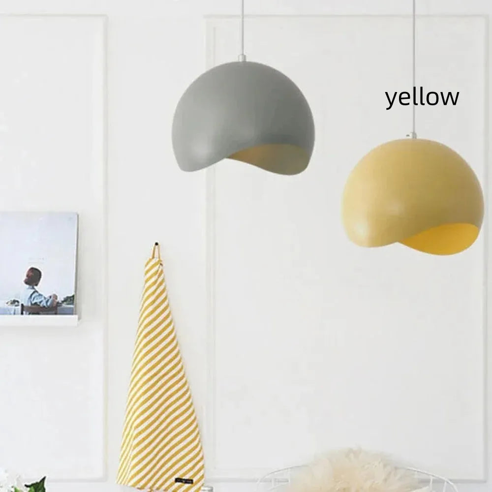 Simple iron lampshade pendant light in white with 20cm diameter and LED light source