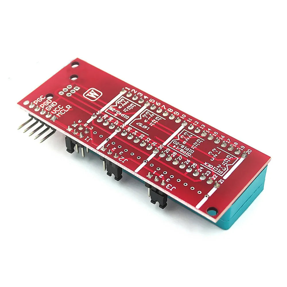 Offline simulation programmer burner unit for PIC microcontrollers with support for ICD2, KIT3, KIT3.5 sockets.