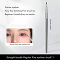 Bend head eyeliner brush with fine tip for under eye and tear trough concealer application