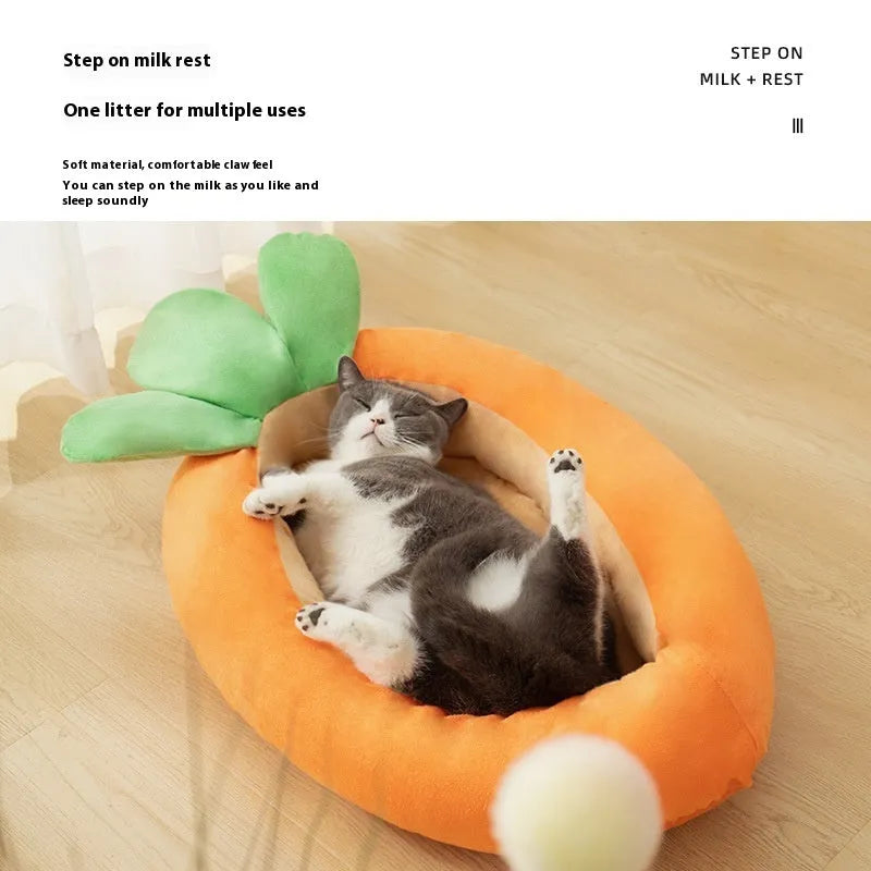 Carrot cartoon design double-sided cloth pet litter mat for dogs
