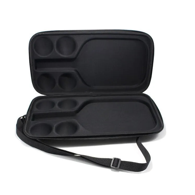 Black EVA pickleball shoulder bag for one racket and four balls, dimensions 45x25x8cm.