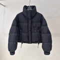 Korean-style stand collar short puffer jacket in yellow with princess sleeves and chenille fabric