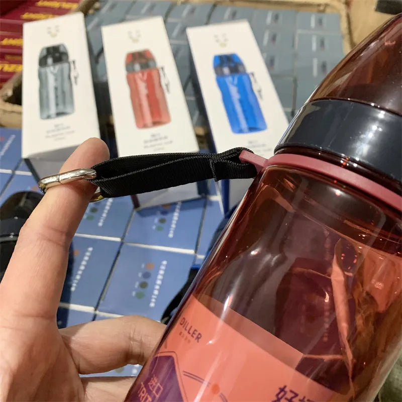 Chinese style sports water cup with tea compartment in blue, red, black, and grey colour options