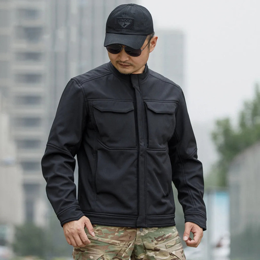 Bone Frog Peak Breaker tactical soft shell jacket in black for mountaineering and outdoor sports